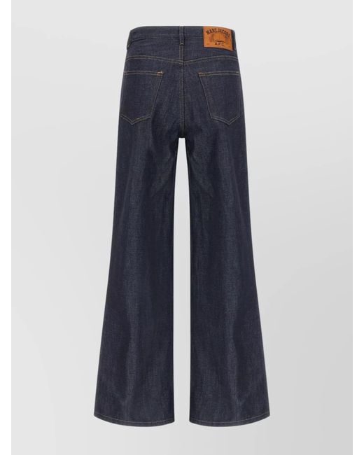 A.P.C. Blue Denim Wide-Leg Trousers
