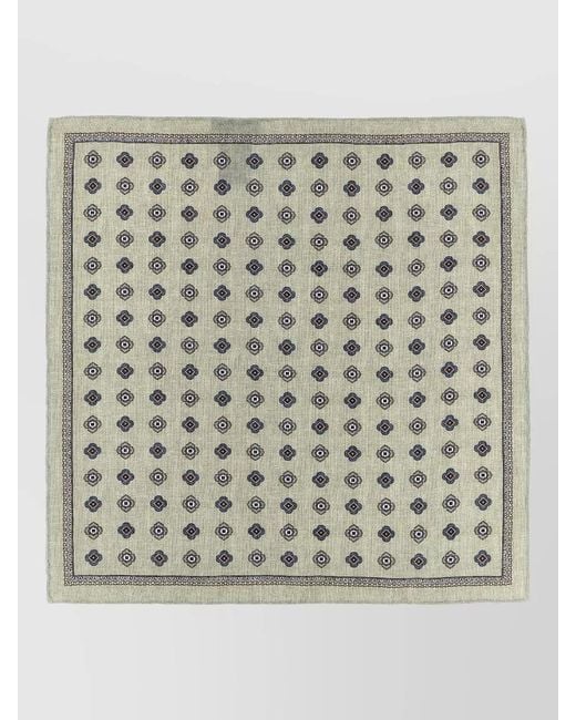 Brunello Cucinelli White Double Face Silk Square Pocket Clutch for men