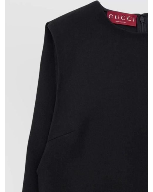 Gucci Black Wool Long-Sleeve Mini Dress