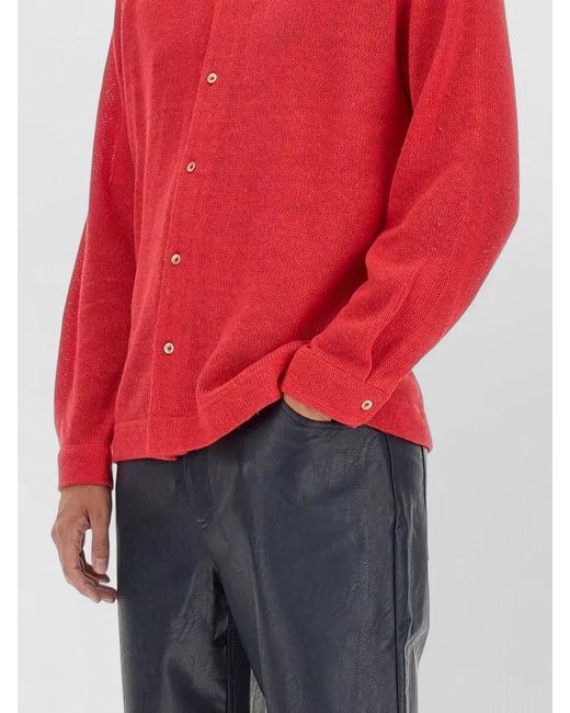 Séfr Red Garcia Shirt Long Sleeve Ribbed for men
