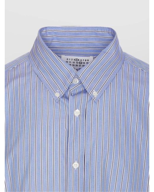 Maison Margiela Blue Oversized Cotton Shirt for men