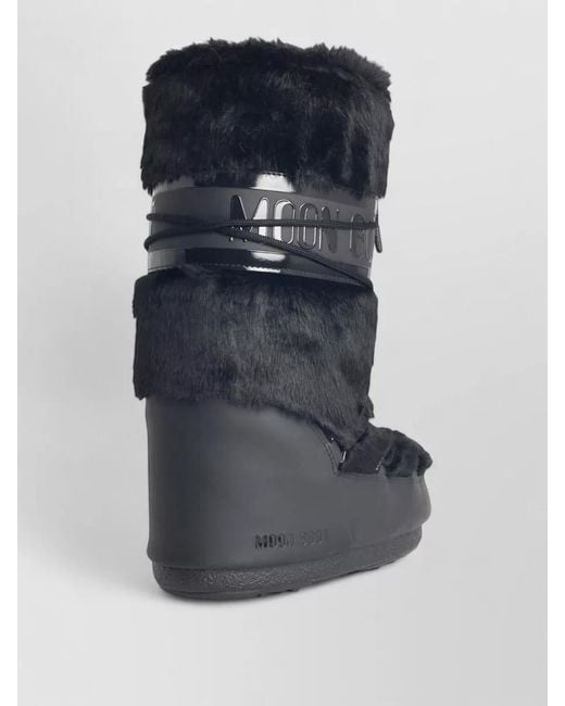 Moon Boot Blue Faux Fur Ankle Boots