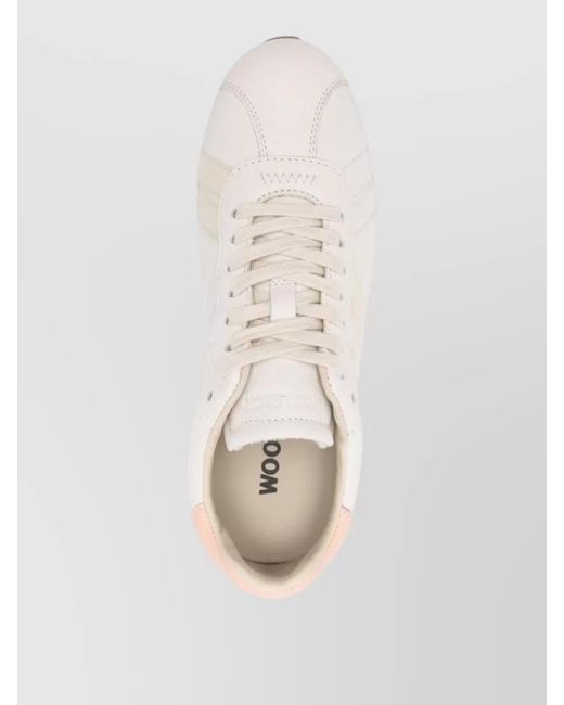 Woolrich Natural Leather Low-Top Sneakers
