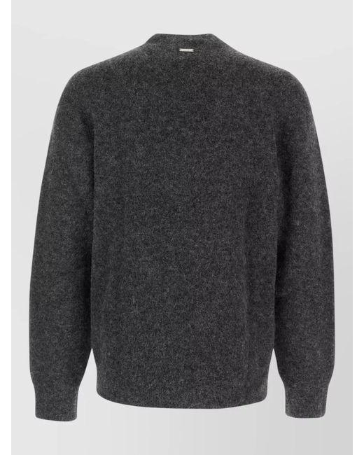 Ferragamo Gray Cashmere Silk Alpaca Sweater for men