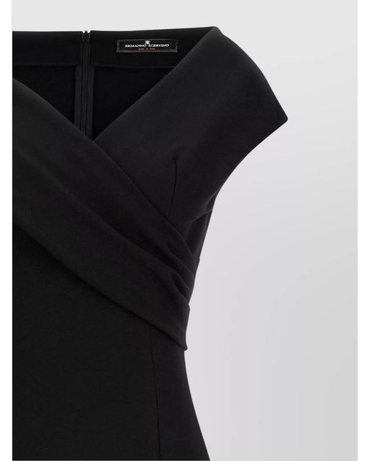 Ermanno Scervino Black Crossover Midi Dress
