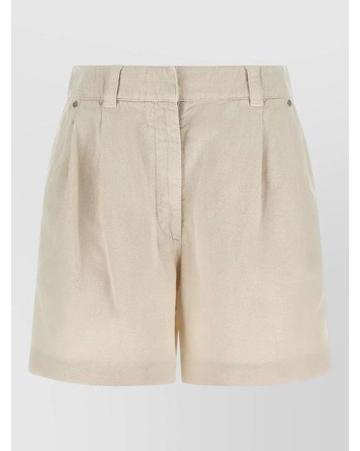 Brunello Cucinelli Natural Knee-Length Baggy Shorts