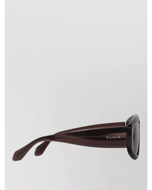 Alaïa Gray Aviator Shield Square Mask Sunglasses