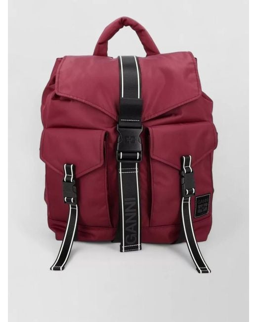 Ganni Red Na Na Backpack