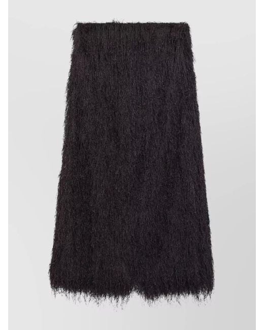 Dries Van Noten Black A Line Skirt Knee Length Texture
