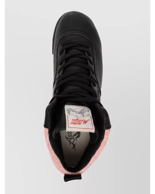 Autry Black Leather Mid-Top Sneakers for men