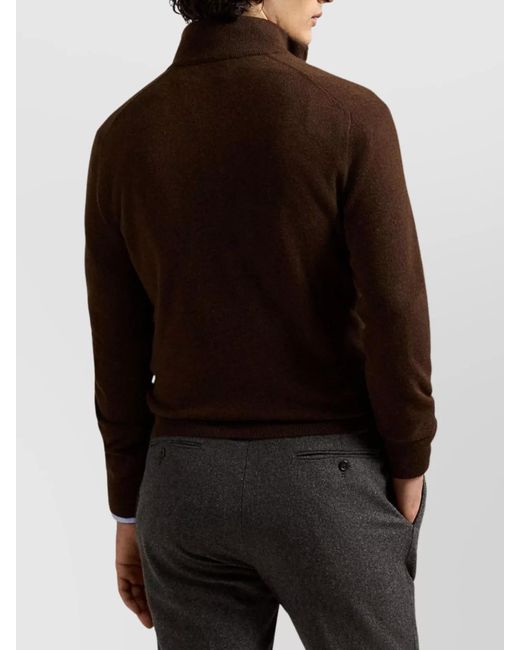 Polo Ralph Lauren Brown Ribbed Cuff And Hem Knit Sweater for men