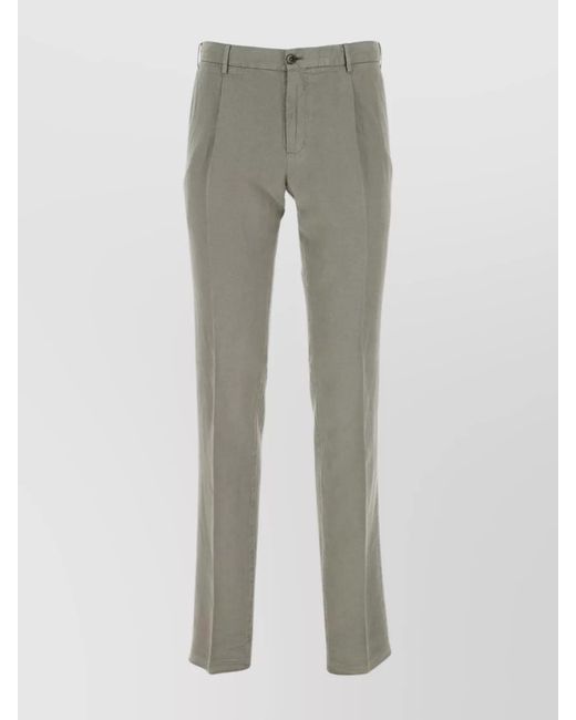 PT Torino Gray Trousers Lyocell Blend Back Pockets for men