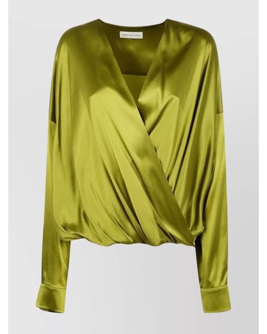 Dries Van Noten Green Silk Blouse