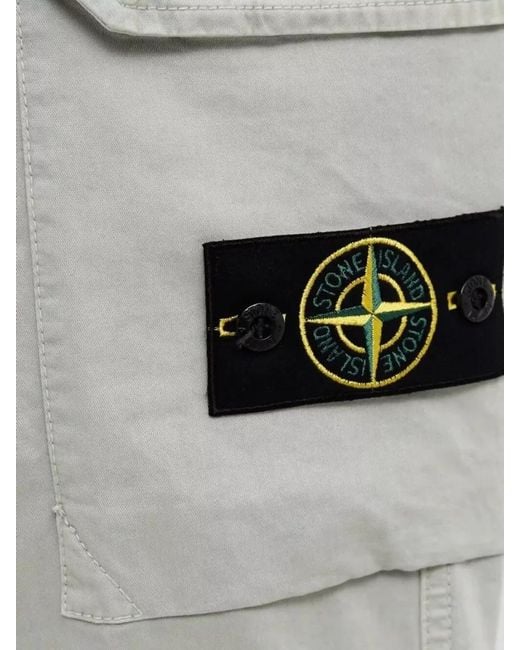 Stone Island Gray Cotton Slim-Fit Pants for men