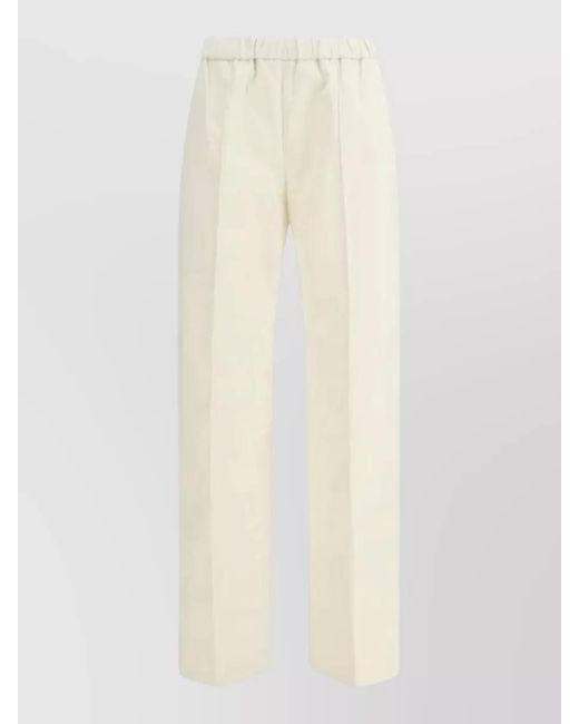 Fabiana Filippi White Tailored Trousers Straight Leg Front Pleats