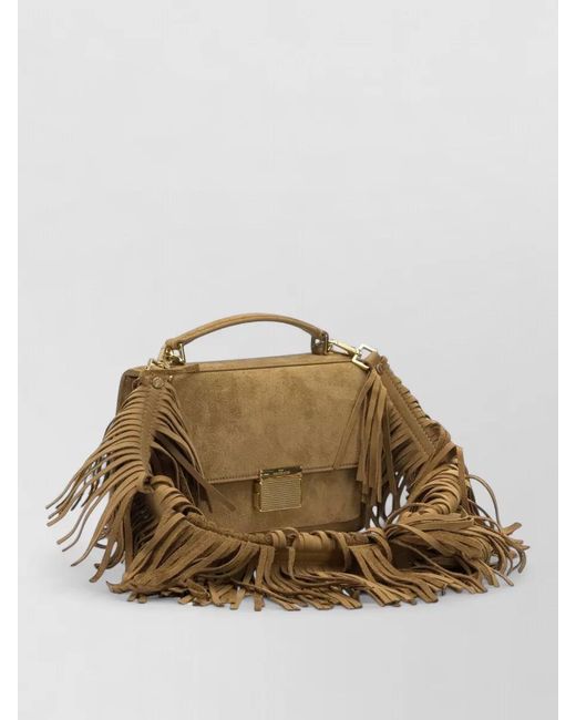 Golden Goose Deluxe Brand Natural Venezia Suede Crossbody Bag Top Handle