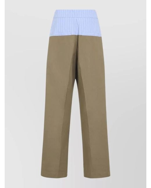 Dries Van Noten Blue Cotton Wide-Leg Trousers for men