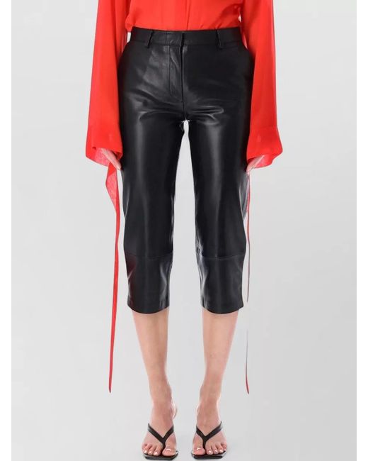 Frankie Shop Red Lior Leather Capri Pants