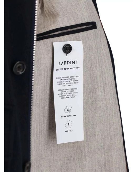 Lardini Blue Virgin Wool Single Breasted Coat for men