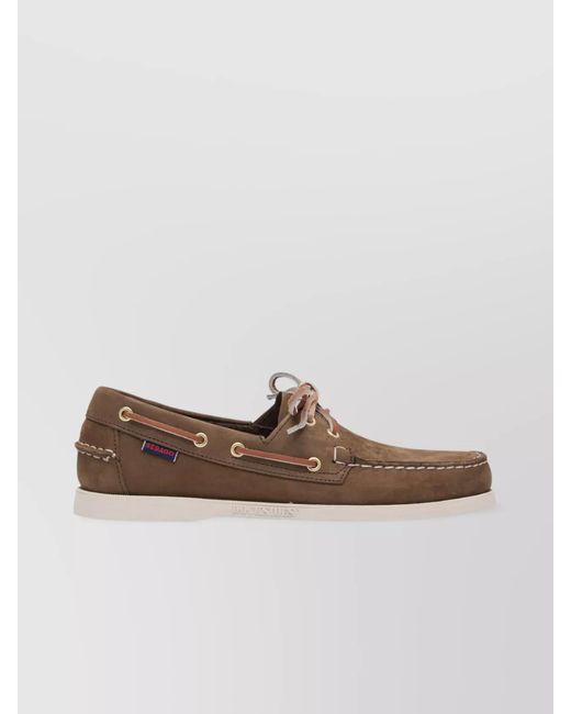 Sebago Brown Suede Leather Boat Shoes for men