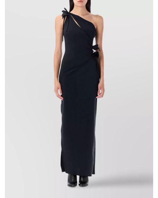 Coperni Blue Flower Gown With Asymmetric Petal Knots