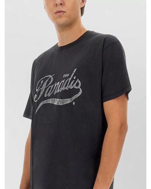 3.PARADIS Blue Coca Cola Logo Crew Neck T Shirt for men