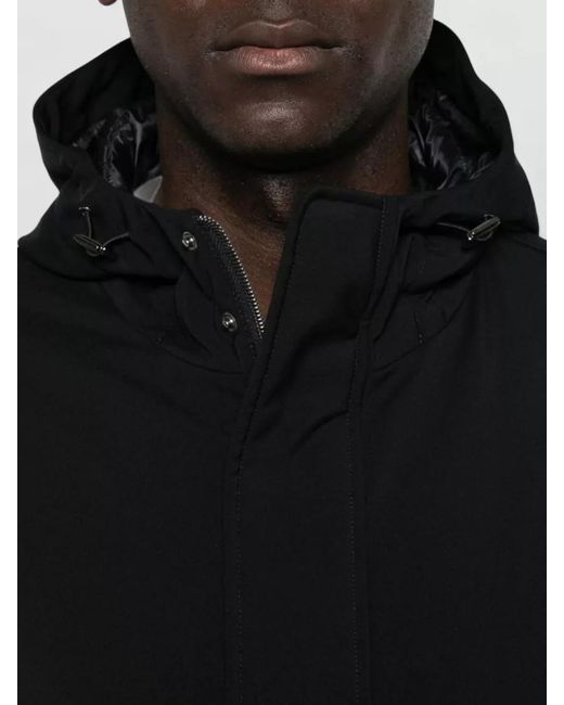 Herno Black Hooded Padded Jacket for men