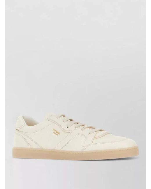 Prada Natural Leather Low-Top Sneakers for men
