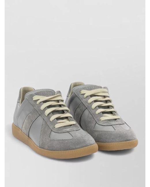 Maison Margiela Gray Replica Lace Up Low Top Sneakers