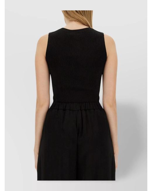 Fabiana Filippi Black Slim-Fit Knitted Tank Top