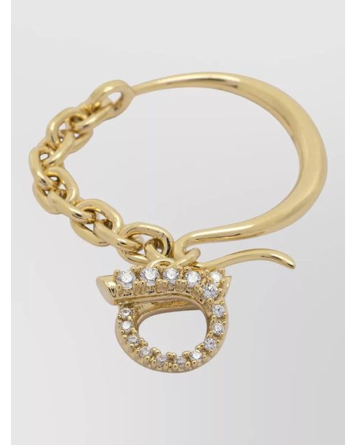 Ferragamo Metallic Glass Hoop Earrings