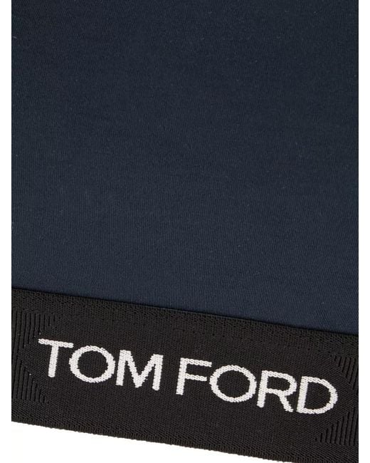 Tom Ford Blue Stretch Modal Bandeau Bra