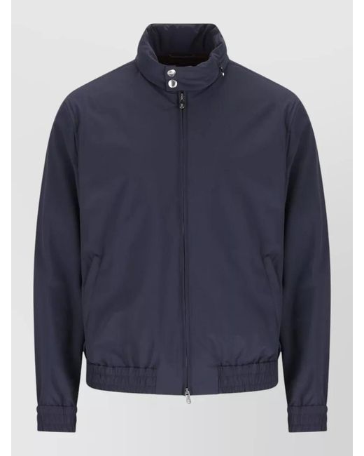 Brunello Cucinelli Blue Water-Resistant Blouson Jacket for men
