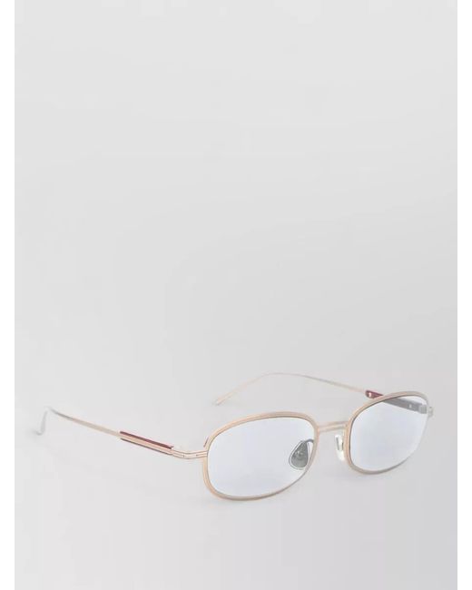 Brunello Cucinelli White Sunglasses Rectangular Frame Nose Pads Slim Temples