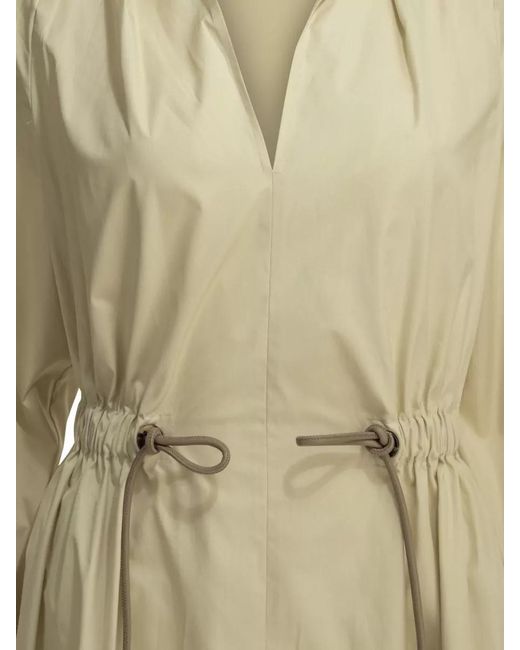 Max Mara Natural Long Dress Chemise Style Elastic Waist