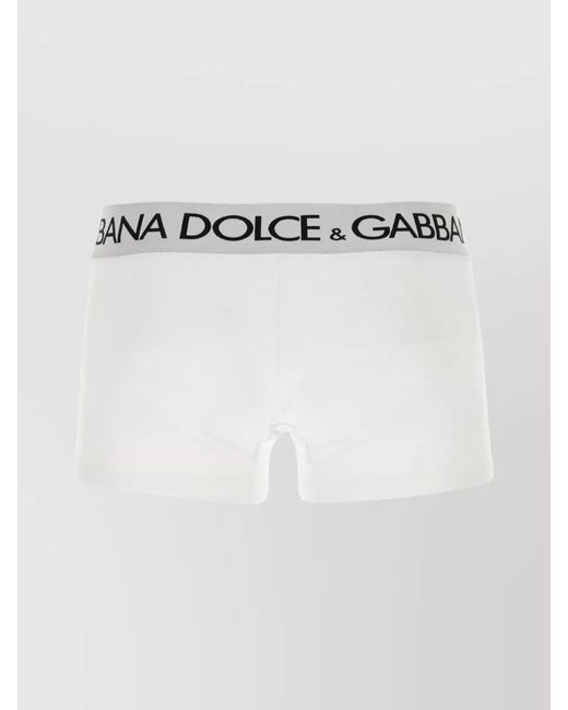 Dolce & Gabbana White Stretch Cotton Regular-Fit Long-Leg Boxers for men