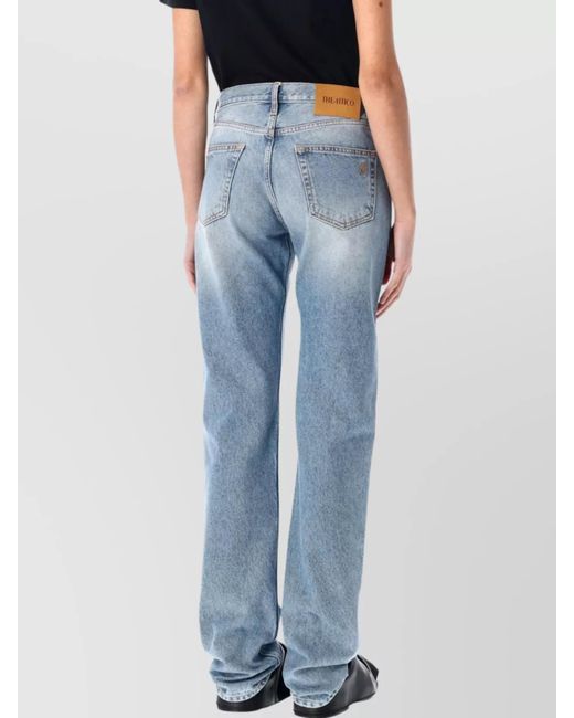 The Attico Blue Boyfriend Long Denim Straight Trousers