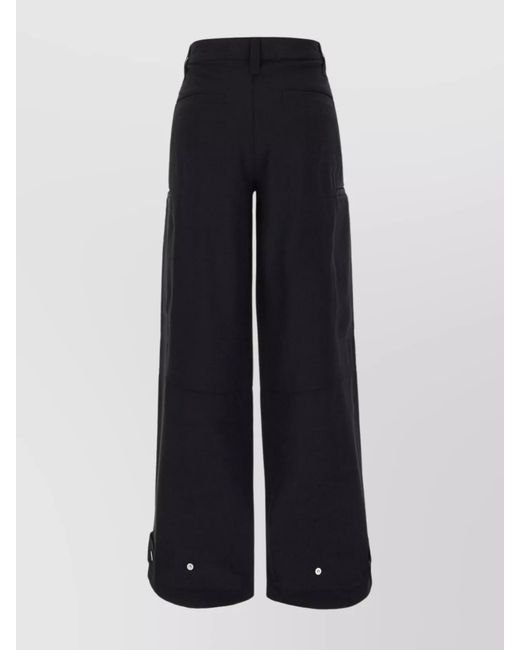 AMI Blue Acetate Blend Cargo Pants With Adjustable Hemline