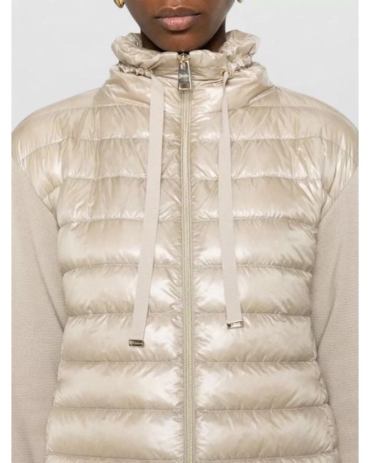 Herno Natural Down Jacket High Neck Long Sleeves