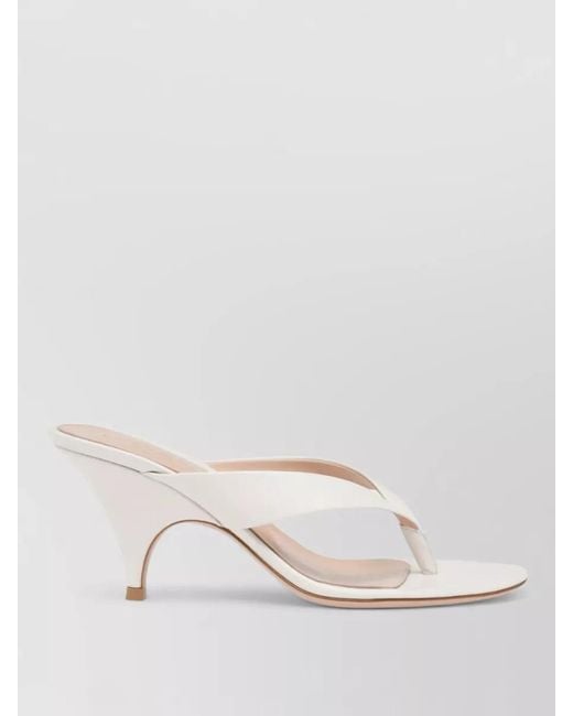 Gianvito Rossi Natural Sofia Thong 70 Leather Sandals Open Toe