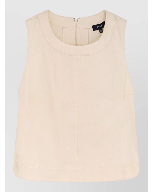 Soeur Natural Pampa Cotton Sleeveless Top Round Neck