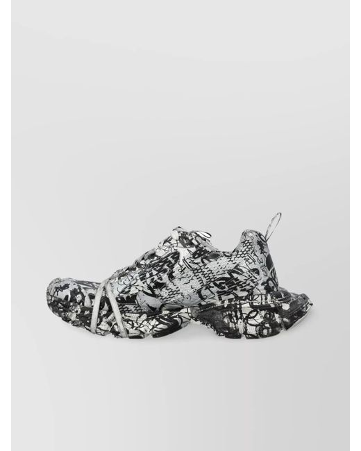 Balenciaga Metallic Printed Rubber Sole Sneakers With Pull Tab for men