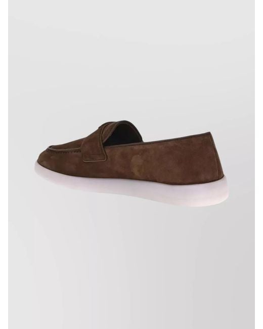 Prada Brown Suede Loafers for men