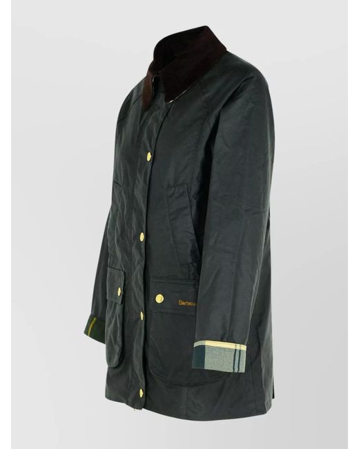 Barbour Black 'Coton Ciré Vert' Jacket