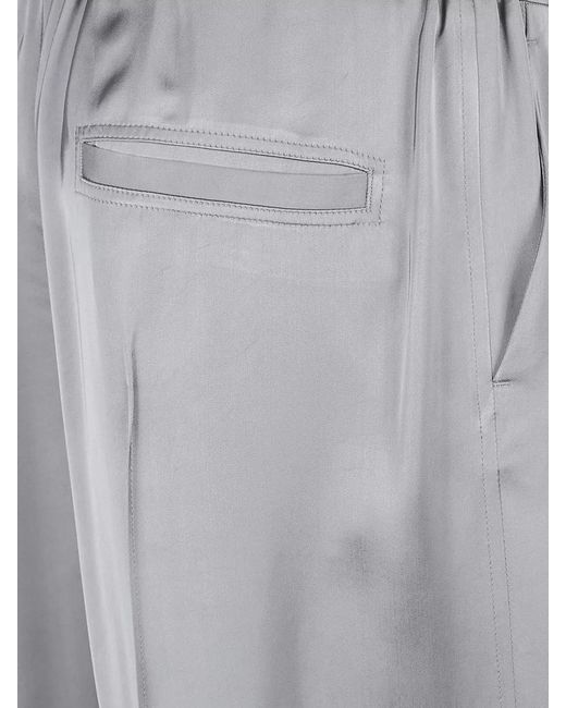 Jil Sander Gray Satin Lounge Trousers Side And Back Pockets