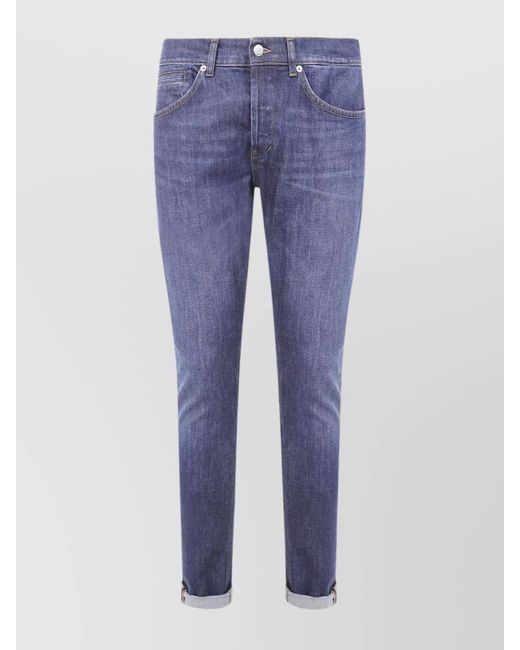 Dondup Blue Regular-Fit Straight-Leg Trousers for men