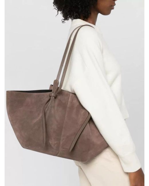 Yuzefi Brown Mochi Large Leather Shoulder Bag
