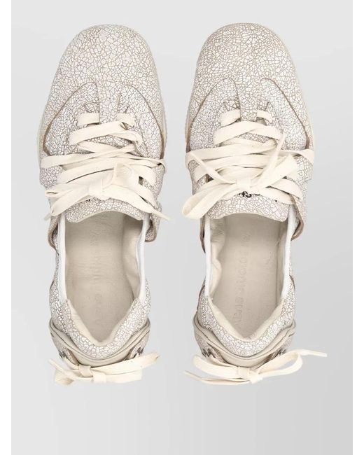 Acne Natural Bilaria Flat Lace Up Leather Ballerina