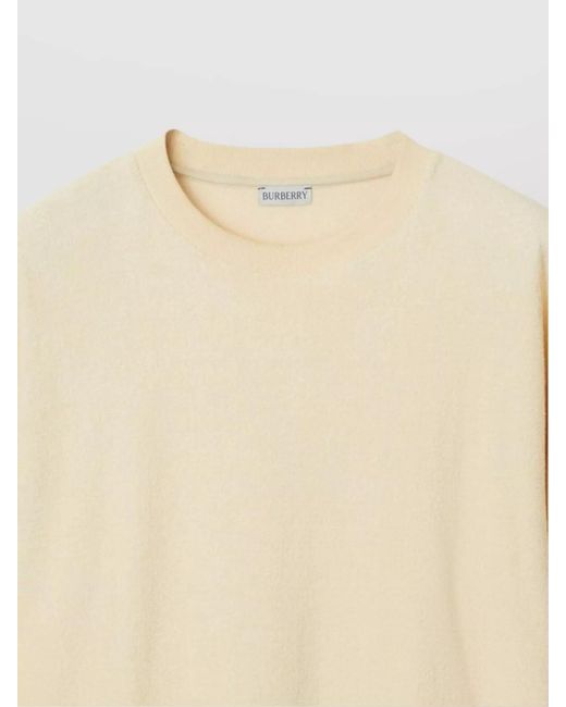 Burberry Natural Cotton Terry Oversized Ribbed Crew-Neck T-Shirt
