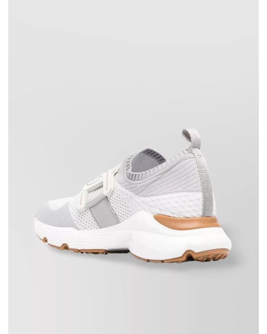 Tod's White Technical Knit Slip-On Sneakers
